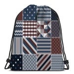 wallxxj Drawstring Backpack Patchwork From Square Patches Quilting Design Sports Gym Bag Travel Drawstring Bags Drawstring Backpack Daypack Casual Cinch Bags