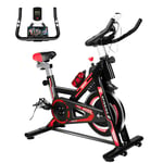 Indoor Exercise Bike with 10KG Heavy Flywheel,Comfortable Seat and LCD Monitor