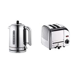 Dualit Classic Kettle | Polished Stainless Steel | 72796 & Classic 2 Slice Vario Toaster - Stainless Steel, Hand Built in the UK - Replaceable ProHeat Elements - Replaceable Parts
