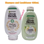 Garnier Ultimate Blends Nourishing Almond Milk Shampoo+Oat Milk Conditioner400mL