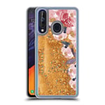 Head Case Designs Official Monika Strigel Rose My Garden Gold Clear Hybrid Liquid Glitter Compatible for Samsung Galaxy A60 / M40 2019