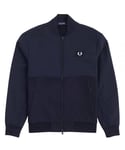 Fred Perry Mens Woven Panel Blue Track Jacket - Size Small