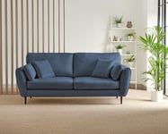 Ida 3 Seater Soft Velvet Upholstered Sofa With Scatter Cushions And Birch Wood Frame