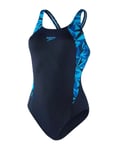Speedo Speedo Girls' Hyperboom Splice Muscleback Swimsuit Navy/Blue 164, Navy/Blue