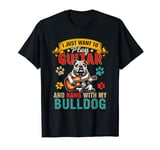 Vintage Play Guitar And Hang With My Bulldog Funny Guitarist T-Shirt