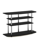 Furinno Frans Turn-N-Tube 4-Tier TV Stand for TV up to 46 Inch, Black Oak
