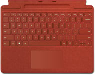 Microsoft Surface clavier Signature Keyboard, Rouge Coquelicot, compatible Surface Pro 8 et Pro X (Clavier AZERTY)