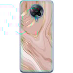 Xiaomi Poco F2 Pro Transparent Mobilskal Ljusrosa marmor
