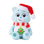 Care Bears , Christmas Wishes Bear 22cm Bean Plush , Collectible Cute Soft Toy with Christmas Tree Badge, Scarf & Hat, Cuddly Toy for Boys and Girls, Plush Teddy for Kids Ages 4+ , Basic Fun 22553