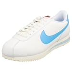 Nike Cortez Womens White Blue Casual Trainers - 3 UK