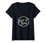 Womens Salt & Burn: ghost hunter supernatural spirit funny monster V-Neck T-Shirt