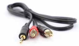 3m 3.5mm Jack to 2x RCA Phono's Audio Cable Lead music laptop Pc to Speakers TV