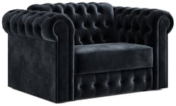 Jay-Be Chesterfield Velvet Cuddle Chair Sofa Bed - Charcoal