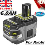 18V 6.0Ah Lithium Battery For Ryobi P108 ONE+ Plus RB18L50 RB18L40 P104 P105 NEW