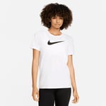 Nike Nike Dri-fit Swoosh Women's T-shirt Uusimmat WHITE/BLACK