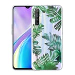 ZhuoFan Realme X2 Case Clear Slim, Phone Case Cover Silicone TPU Transparent with Design Shockproof Soft TPU Back Bumper Protective for Realme X2 6.4", Leaves