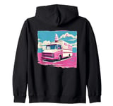 Vibrant Colors with Ice Cream Truck for Summer Sweets Fans Zip Hoodie