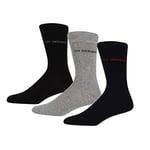DKNY Men's Ben Sherman Socks in Black/Navy/Grey with Multi Colour Branding in Cotton Mix Fabric-Pack of 3 Trew, 7-11