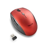 NGS Bee Red - Wireless Mouse, Ergonomic Mouse with Silent Keys, with 5 Buttons and Scroll Wheel, 2.4 GHz Wireless Connection, Special for Right-Handed, Adjustable DPI, Red Color