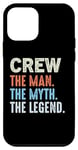 Coque pour iPhone 12 mini CREW The Legend Name Personnalisé Cute Idea Homme Vintage Crew