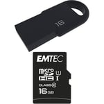 Pack Support de Stockage Rapide et Performant : Mini Clé USB - 2.0 - Séries Runners - 16 Go + Carte MicroSD - Gamme Elite Gold - Classe 10-16 GB
