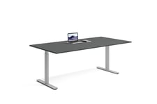 Wulff Höj och sänkbart skrivbord 200x80cm Färg på stativ: Silvergrå - bordsskiva: Mörkgrå