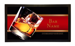 Bang Tidy Clothing Personalised Bar Runners Red Label Whiskey Home or Pub Bar Mat Mens Gift Idea