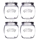 Kilner Preserving Push Top Curve Jar 0.85 Litre Clear/Transparent (Pack of 4)