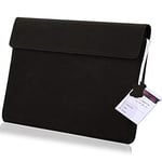 MOELECTRONIX Genuine Leather Tablet Case for Microsoft Surface Pro 7 12.3 Inch Protective Case Slim Tab with Magnetic Closure XL Black