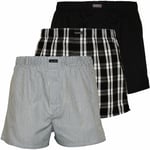 Calvin Klein 3-pack Stripe, Plaid & Plain Men's Boxer Shorts, Black/grey
