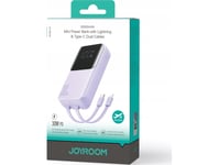 Joyroom Power Pack 30 W 10 000 Mah Med Inbyggd Lightning- Och Usb-C-Kabel Lila (Jr-Pbc06)