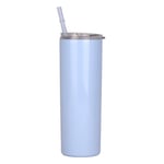 Stainless Steel Thermos Cup Coffee Beer With Lid And Straw Blue