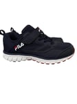 Fila Kids Strap Trainers Sneakers Girls Boys UK Size 10 Navy Blue Red