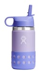 HYDRO FLASK - Kids Water Bottle 354 ml (12 oz) - Vacuum Insulated Stainless Steel Toddler Water Bottle - Silicone Flex Boot, Easy Sip Straw Lid - BPA-Free - Wide Mouth - Wisteria