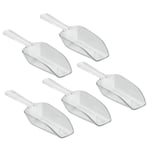 PULABO 5 Pcs Mini Clear Plastic Ice Scoop Shovels for Weddings Candy Dessert Buffet Ice Cream Protein Powder Pet Food - 4.5x2.5x14.5 cm Comfortable and Environmentally it Works
