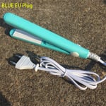 Corrugation Hair Crimper Straightener Mini Portable Blue Eu Plug