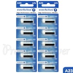 10 x everActive A23 Alkaline batteries 12V MN21 8LR932 Remote Alarms GREAT VALUE