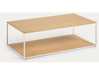 Table basse Yoana en placage de chêne et métal blanc 110x60 cm