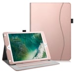 FINTIE Case for iPad 9.7 2018 2017 / iPad Air 2 / iPad Air - [Corner Protection] Multi-Angle Viewing Folio Cover w/Pocket, Auto Wake/Sleep for iPad 6th / 5th Gen, iPad Air 1/2, Rose Gold