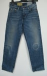 Levi's 505-0217 Vintage Women's Jeans Patched Boyfriend Blue Denim Size 25