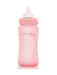 Glass Baby Bottle Healthy + Rose Pink 240Ml Baby & Maternity Baby Feeding Baby Bottles & Accessories Baby Bottles Pink Everyday Baby