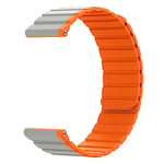 System-S Bracelet 20mm en Silicone Magnétique pour Samsung Galaxy Watch 5 4 Orange, gris/orange, Eine Grösse