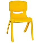 A406 Children Strong Stackable Kids Plastic Chairs Picnic Party Garden Nursery Club Indoor Outdoor (Yellow, 5)