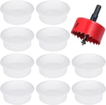 Hejo 10PCS Desk Grommet, White Table Cable Grommet 60mm with Hole Saw, Round for