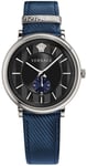 Versace VEBQ01018 V Circle Sort/Læder Ø42 mm