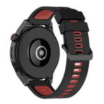Garmin Vivoactive 4 / Galaxy Watch 46mm - Silikon armband 22mm Svart/röd