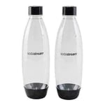 SodaStream Fuse Carbonating Bottles, Sparkling Water Maker - 1L Black - Twinpack