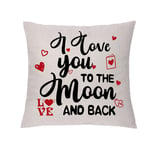 GHORIHUB Home Cushion Case Throw Pillow Cover Valentines Day Present I Love You to the Moon and Back Dad Birthday Gift Wife Husband Wedding Hug Pillowcases 18x18 inch