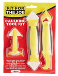Fit For The Job Caulking Tool Kit Removes Old Caulk For A Fresh Start - 3 Pieces