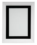 FRAMES BY POST Cadre photo blanc métro 39 x 18 mm avec passe-partout noir A2 pour photo format A3 (verre plastique)